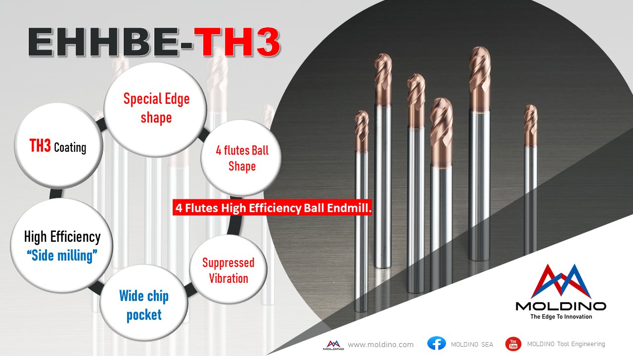 EHHBE-TH3 (4 Flutes High Efficiency Ball Endmill)