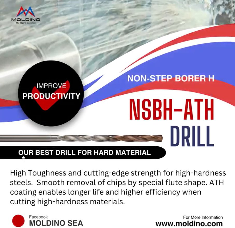 Non-Step Borer Drill for Hardened Material